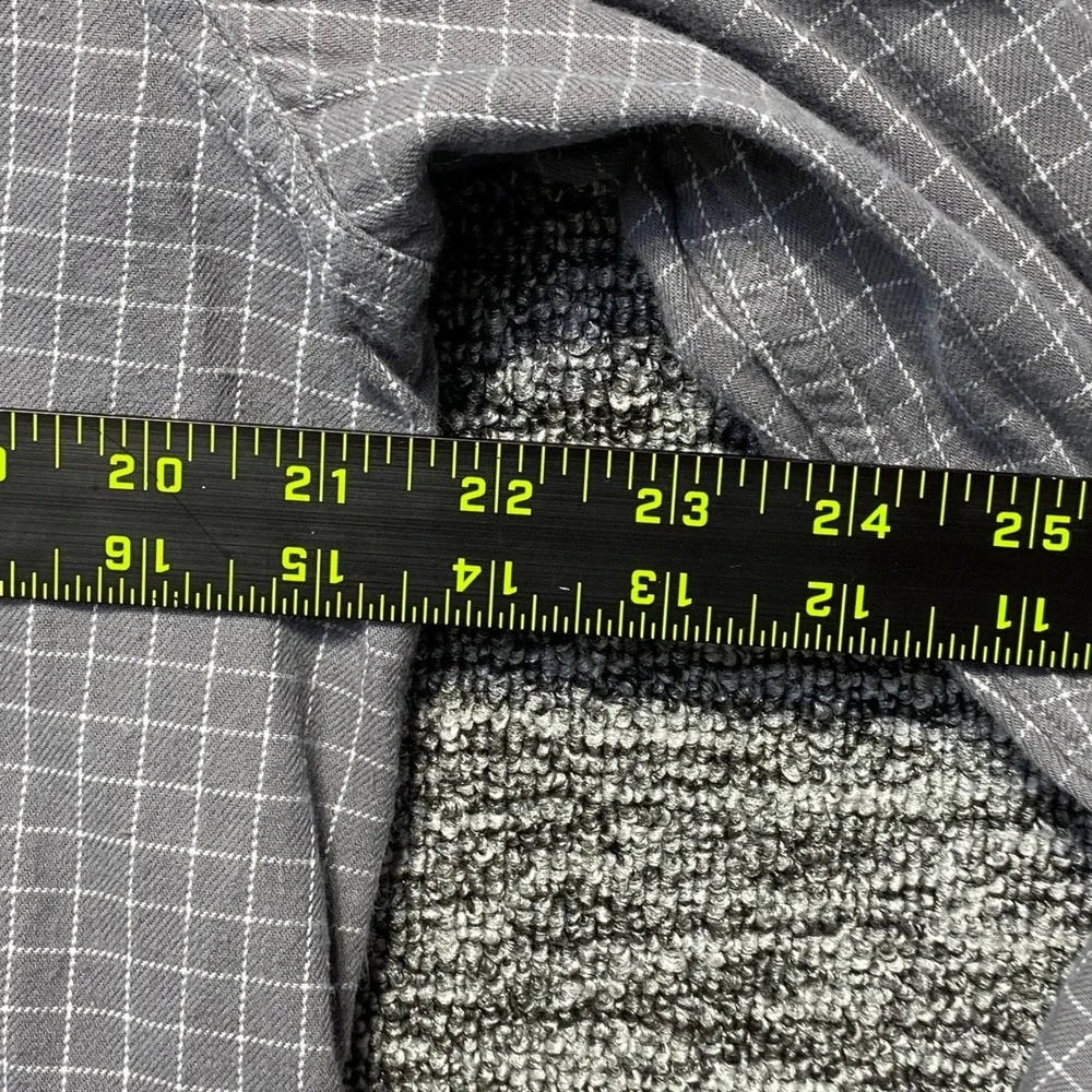 The North Face Circular Design Shirt Mens Large Gray Grid Plaid Cotton Button Up